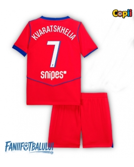 Paris Saint-Germain Khvicha Kvaratskhelia #7 Echipament de Fotbal Replică 2025-26 Copii Treilea (+ Șorturi)